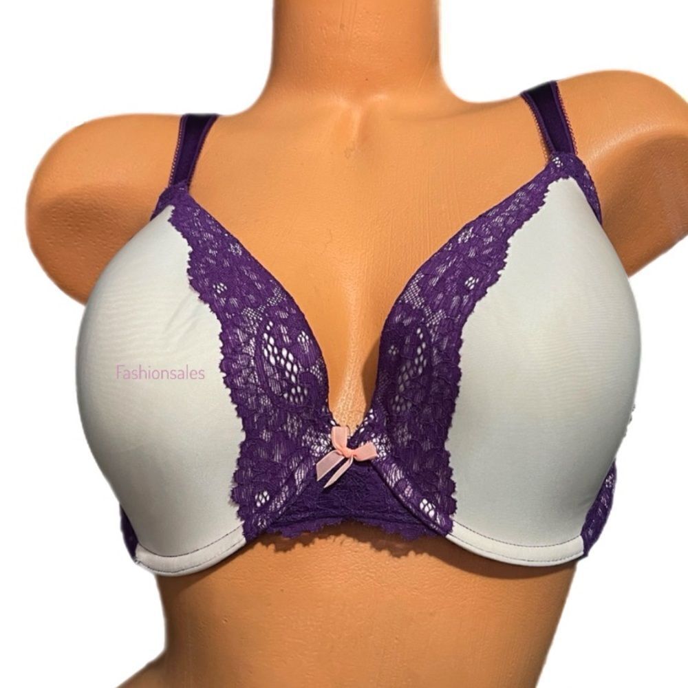 Victoria’s Secret Dream Angels Perfect Coverage lace detail bra purple 34DDD